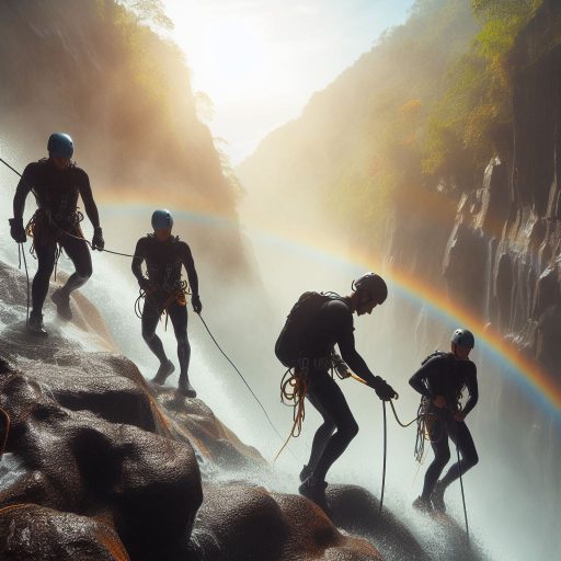 Männer beim Canyoning